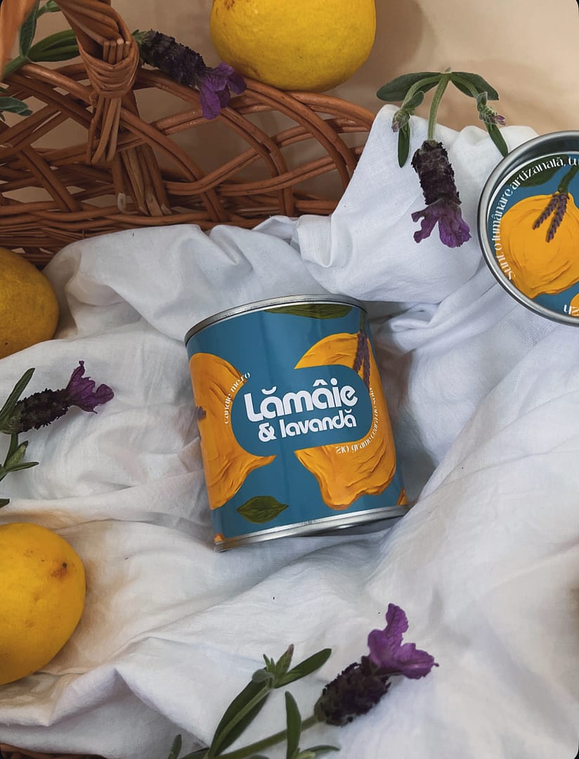 Lămâie & lavandă - recipient metalic
